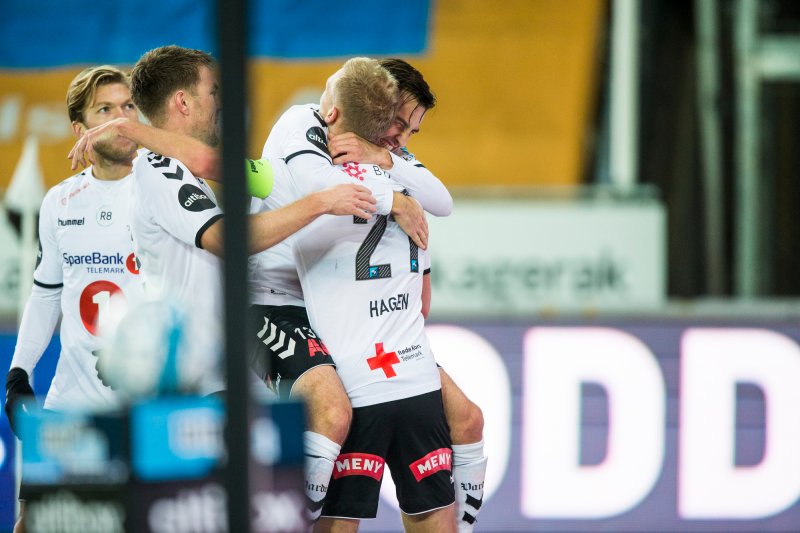 Odd - Ranheim. Oddjubel i eliteseriekampen i fotball mellom Odd og Ranheim på Skagerak Arena.Foto: Trond Reidar Teigen / NTB scanpix