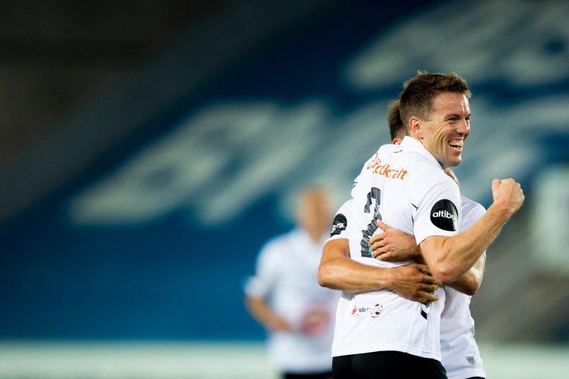 Oddjubel i eliteseriekampen i fotball mellom Odd og Stabæk på Skagerak arena.Foto: Trond Reidar Teigen / NTB