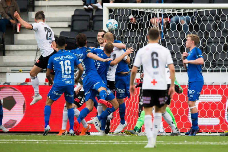 Eliteserien fotball 2019: Odd - Molde (2-2). Torgeir Børven utlikner til 2-2 for Odd i eliteseriekampen i fotball mellom Odd og Molde på Skagerak Arena. Foto: Trond Reidar Teigen / NTB scanpix